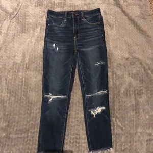 Hi rise American eagle ripped skinny jeans